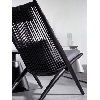 Lounge Armchair in Rope with Headrest - Aloha | Bizzotto