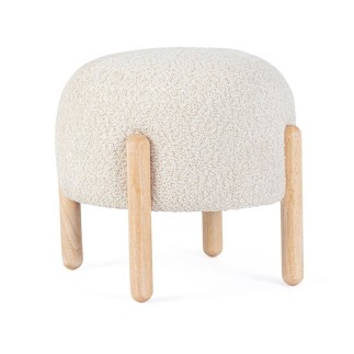 Ottoman in Bouclé Effect Fabric - Dayla
