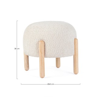 Ottoman in Bouclé Effect Fabric - Dayla | Bizzotto