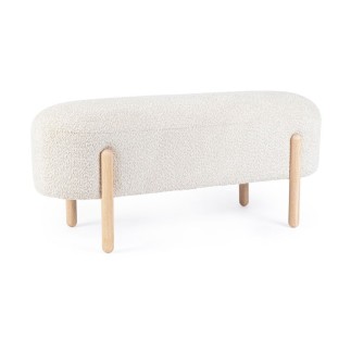 Padded Bench in Bouclé-Effect Fabric - Dayla