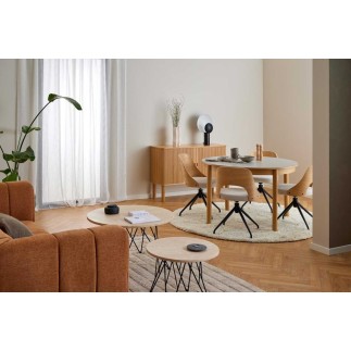 Swivel Chair with Wooden Backrest - Lucy | Isarreda