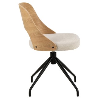 Swivel Chair with Wooden Backrest - Lucy | Isarreda
