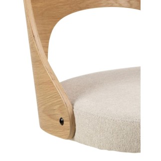 Swivel Chair with Wooden Backrest - Lucy | Isarreda