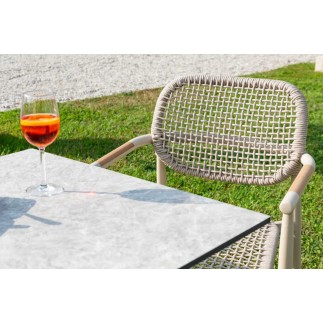 Stackable Chair with Wooden Effect Armrests - Cloe | Contral