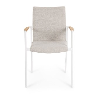 Outdoor Stackable Chair with Wooden Armrests - Jalisco | Bizzotto