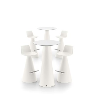 Fixed Outdoor Stool with Footrest – Lira | Lyxo