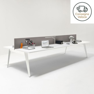 4-Person Office Bench Desk – Pigreco | Martex