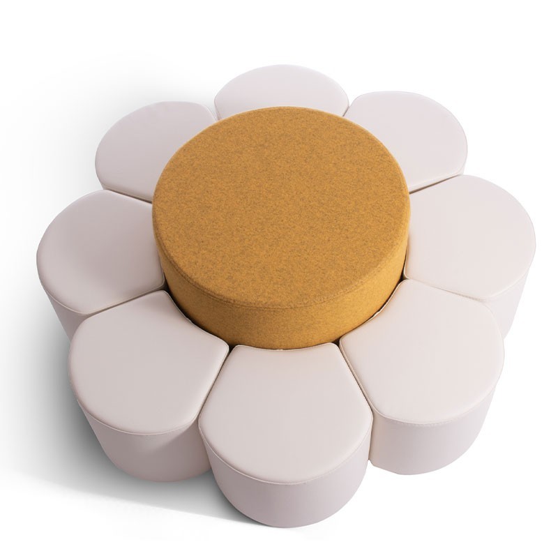 Set di Pouf Imbottiti con Tavolino per Bambini - Camomilla | Spouf