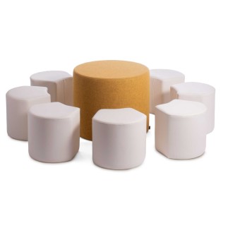 Set di Pouf Imbottiti con Tavolino per Bambini - Camomilla | Spouf