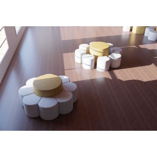 Set di Pouf Imbottiti con Tavolino Per Bambini - Camomilla
