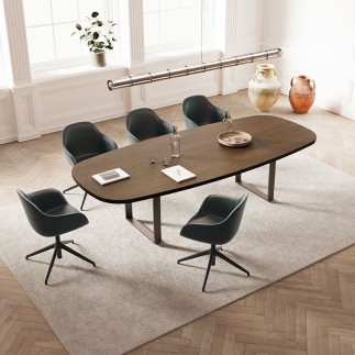 Oval Meeting Table with Metal Legs - Archimede | Alea
