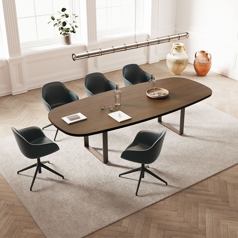 Tavolo Meeting Ovale con Gambe in Metallo - Archimede | Alea