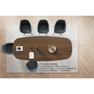 Oval Meeting Table with Metal Legs - Archimede | Alea