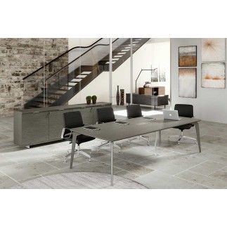Table with Woodden Top for Meeting Room - Blade X | Alea