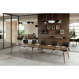 Table with Woodden Top for Meeting Room - Blade X | Alea