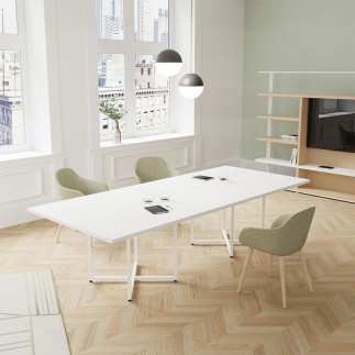 Rectangular Meeting Table with Cross Legs - Ibis | Alea