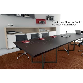 Tavolo Meeting Rettangolare con Gambe a Croce - Ibis | Alea