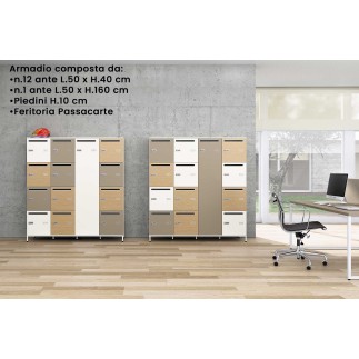 Armadio Casellario Componibile per Ufficio - Lato | Alea
