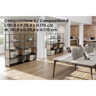 Libreria Componibile Stile Industriale - Q18