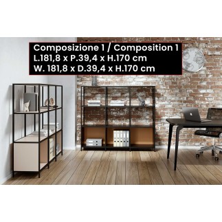 Libreria Componibile Stile Industriale - Q18 | Alea