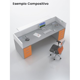 Bancone Reception Lineare con Mensola - Philo | Alea