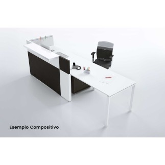 Bancone Reception Lineare con Mensola - Philo | Alea