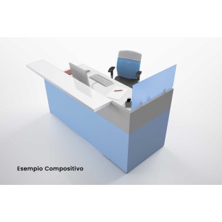 Bancone Reception Lineare con Mensola - Philo | Alea