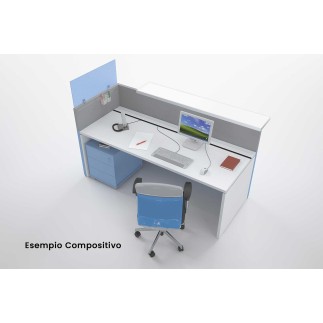 Bancone Reception Lineare con Mensola - Philo | Alea