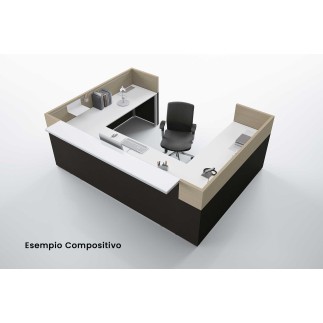 Bancone Reception Lineare con Mensola - Philo | Alea