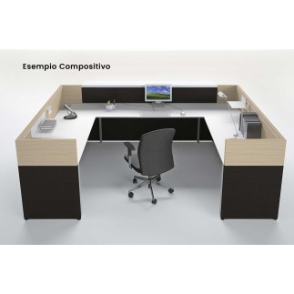 Bancone Reception Lineare con Mensola - Philo | Alea