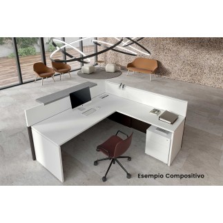 Bancone Reception Lineare con Mensola - Philo | Alea