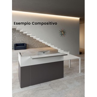 Bancone Reception Lineare con Mensola - Philo | Alea