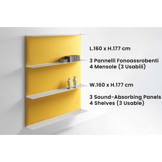 Wall-Mounted Sound-Absorbing Panel with Shelves - Blade | Caimi