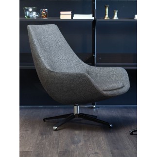Fire-Resistant Swivel Armhair for Waiting Room - Crystal