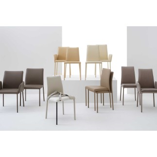 Leather chair with high backrest - Agata | Julia Italia