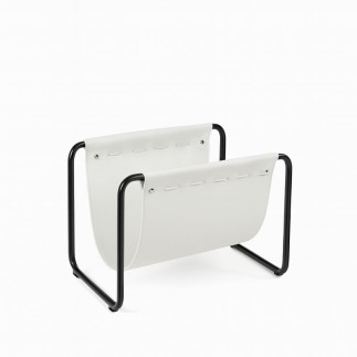 Magazine rack in leather and steel - Lissè