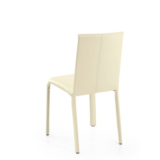 Sedia in cuoio schienale alto - Jenia