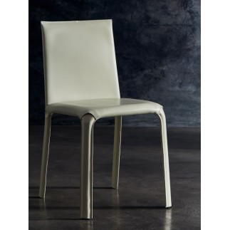 Jenia leather chair with low backrest - Chairs - ISA Project