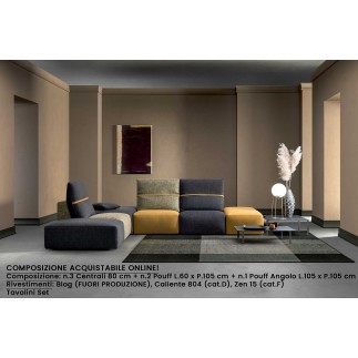 Divano Moderno Componibile in Tessuto - Deep Real
