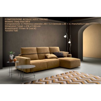 3-Seat Sofa with Chaise Longue - Deep Real BR19