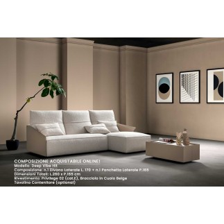 Samoa Sofa with Leather Armrests - Deep Vibe Hit | Samoa Divani