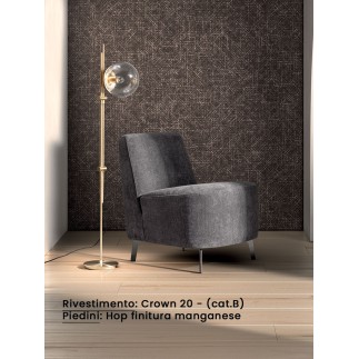 Modern Living Room Armchair in Fabric - Dory