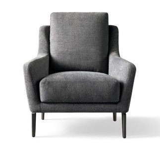Upholstered Armchair with Armrests and High Backrest - Enie | Samoa Divani