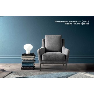 Upholstered Armchair with Armrests and High Backrest - Enie