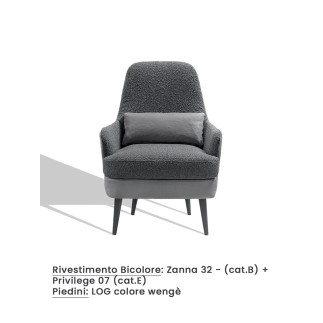 Upholstered High-Back Armchair - Gemma