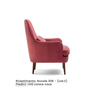 Upholstered High-Back Armchair - Gemma | Samoa Divani