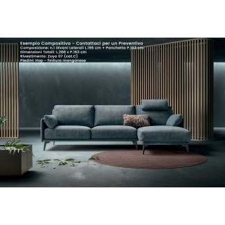 Divano Modulare con Penisola - Living Minimal N°2 | Samoa Divani
