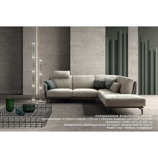 Divano Modulare con Penisola - Living Minimal N°2 | Samoa Divani