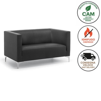 Two-Seater Sofa in Fire-Retardant Eco-Leather Sofa – Argo Light 02 | Nahu
