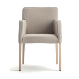 Solid Wood Chair with Armrests and Cushion Seat - Miss
